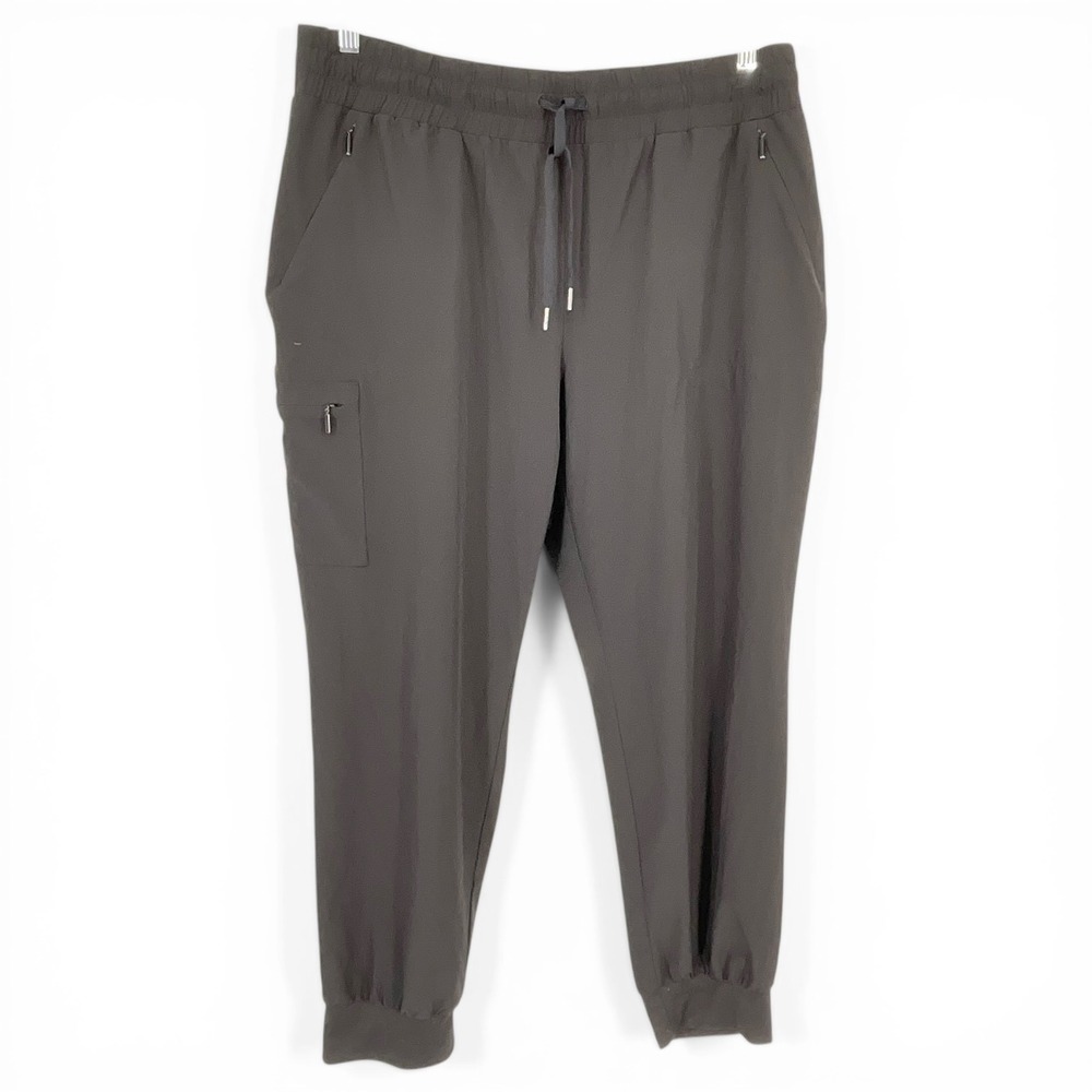 Chicos‎ Zenergy Womens Joggers Size 3R US 16R Black Cargo Zipper Pocket Pants